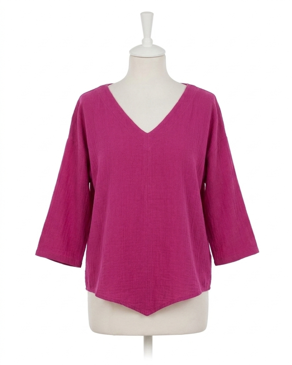 NEW OH MY GAUZE! lynn v-neck top in fuchsia